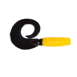 Grubs 3.5 " Yellow / Black Tail